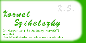 kornel szihelszky business card